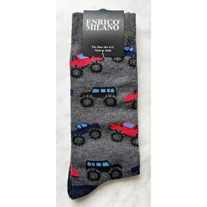 Enrico Milano Trucks Offroading Men's Novelty Crew Socks - Fits Shoe Size 6-12